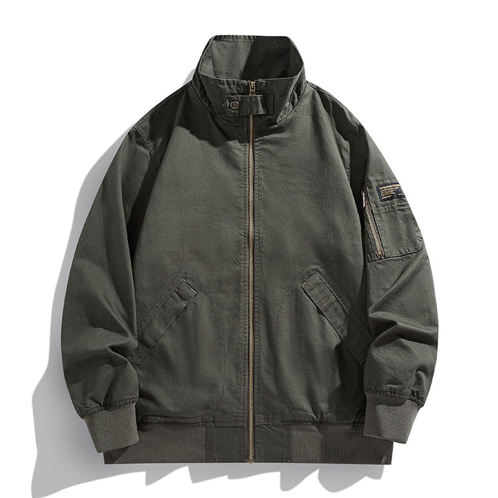 Men's bomber jacket in pilot style with quilted inner lining and sleeve zipper pocket Mune Fashion