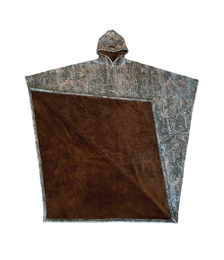Unisex nan extra-large hooded poncho cuddly throw with microfleece lining and thermo heat storage Mune Fashion