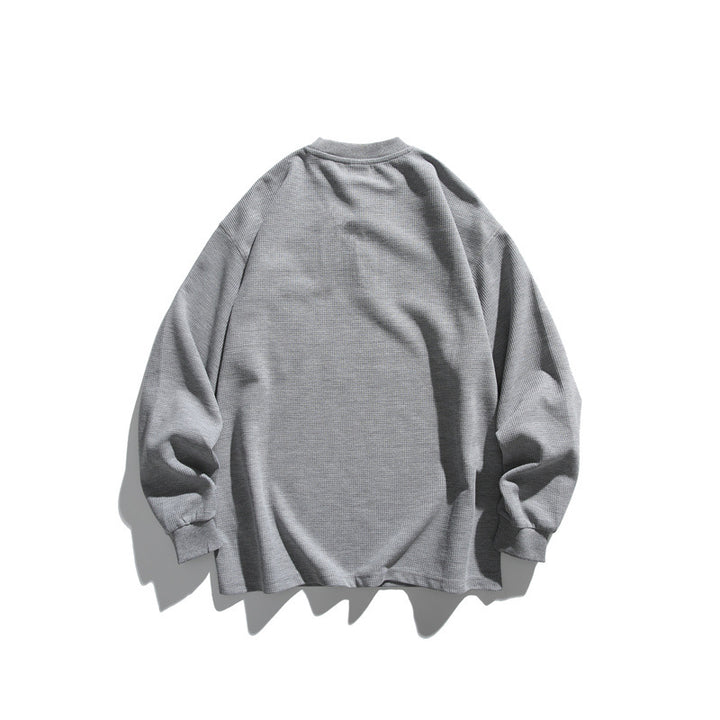 Unisex Oversize Waffle Henley with Raglan Sleeves and Chest Pocket Mune Fashion