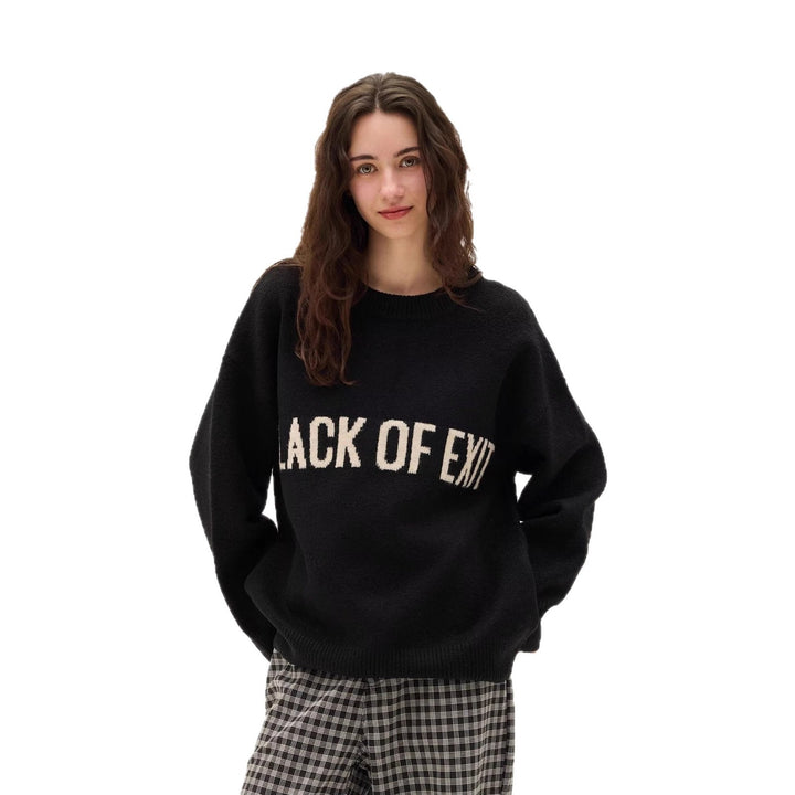 Women's Casual Oversized Sweater with Creative Print Mune Fashion