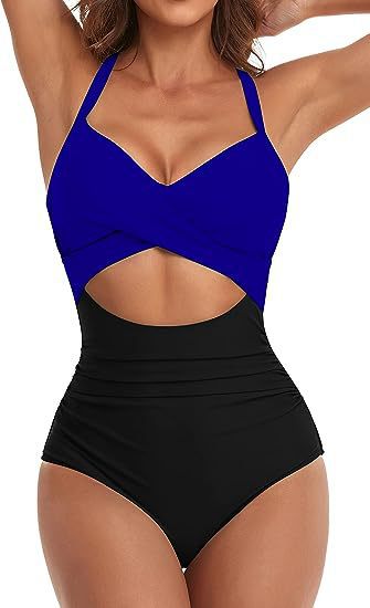 Women's One-Piece Swimsuit with Elegant Wrap Cut Mune Fashion