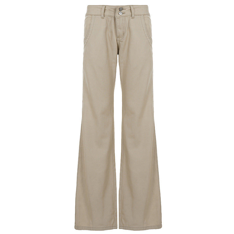 Women's nan high waist flared trousers with wide leg, high waist and belt loops Mune Fashion