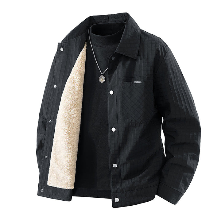 Men's Patterned Transitional Jacket with Fleece Lining Mune Fashion
