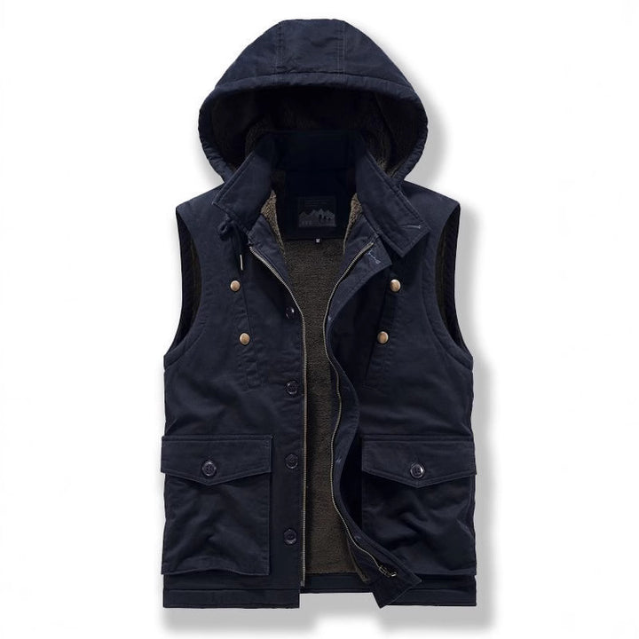 Men's padded utility vest with teddy lining and hood Mune Fashion