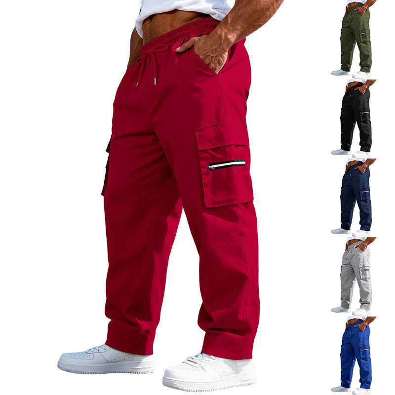 Men's cargo leisure trousers with elastic waistband, drawstring & zip pockets Mune Fashion