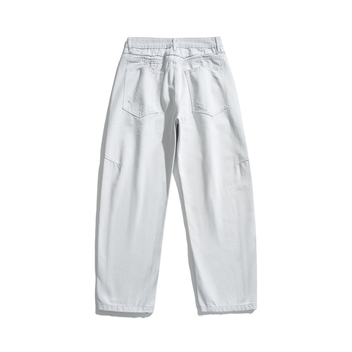 Women High-Waisted Relaxed-Fit Jeans with Visible Button Placket and Cargo Side Seams Mune Fashion