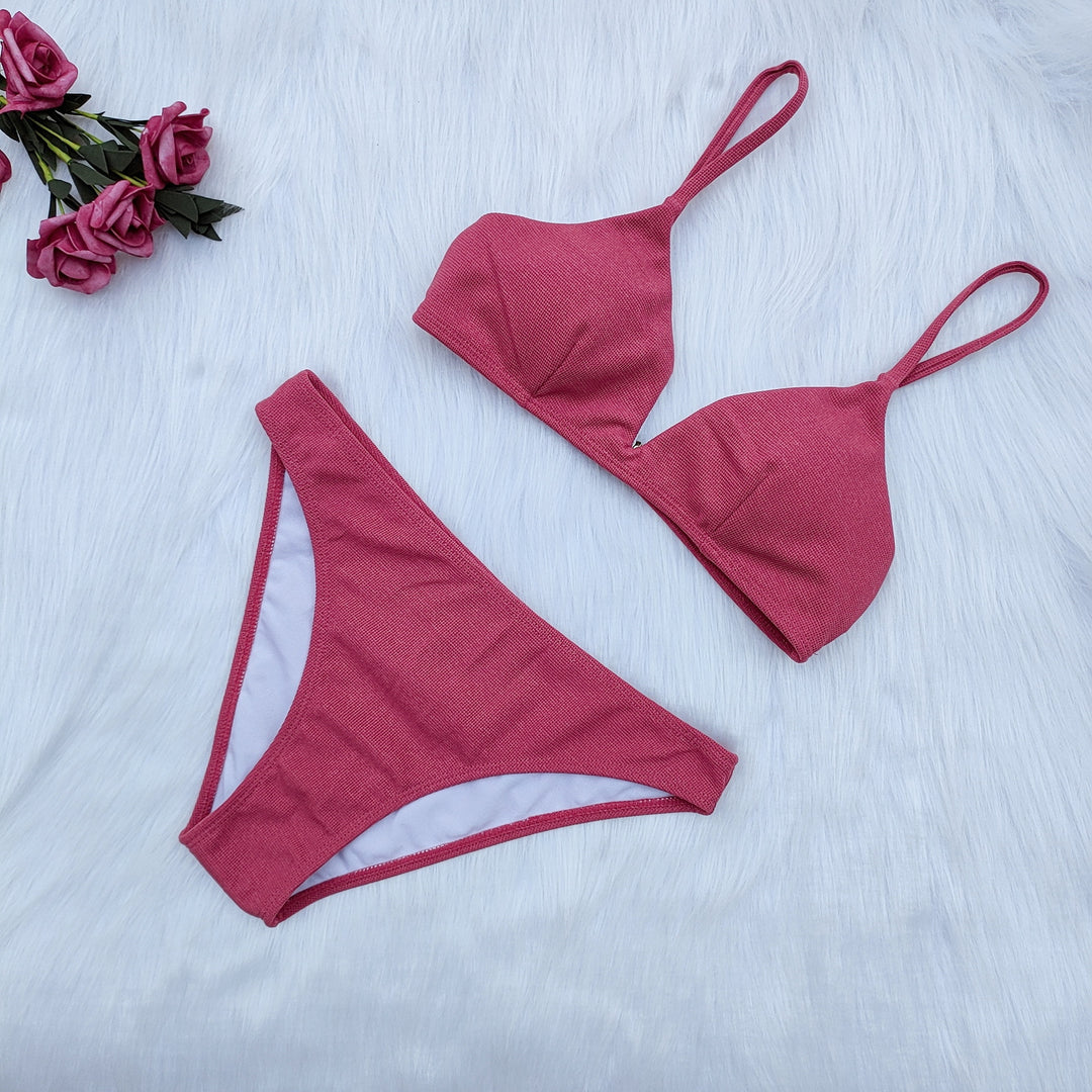Ladies triangle bikini set with adjustable straps Mune Fashion