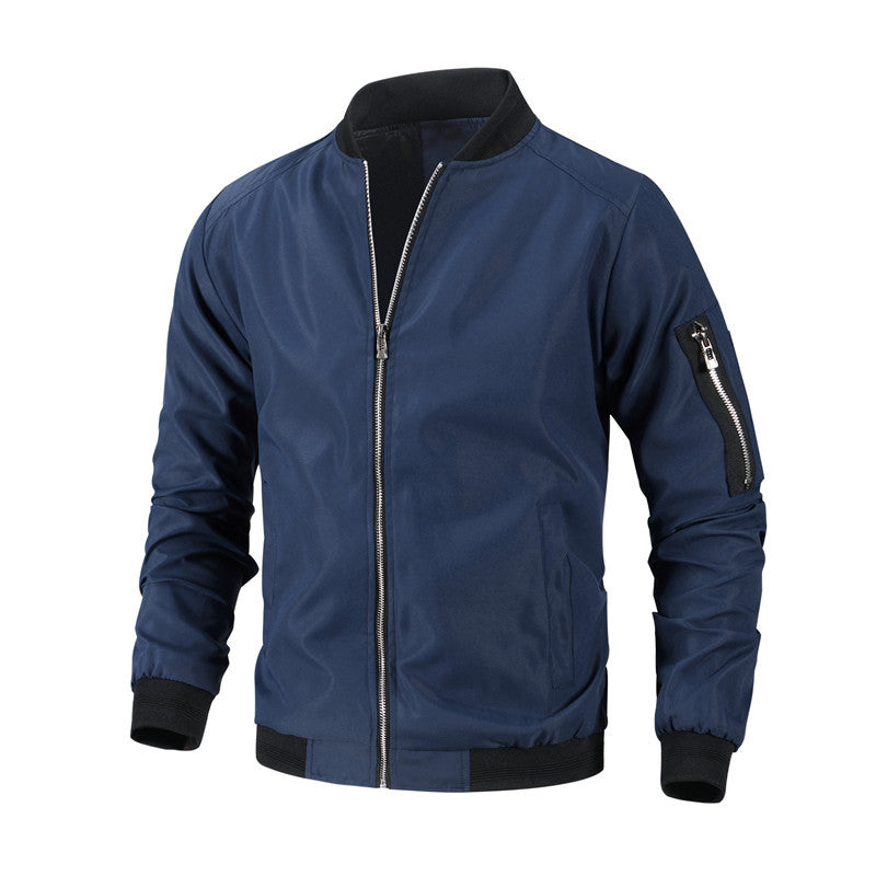 Men's Fashionable Bomber Jacket with Side Zipper Pockets Mune Fashion