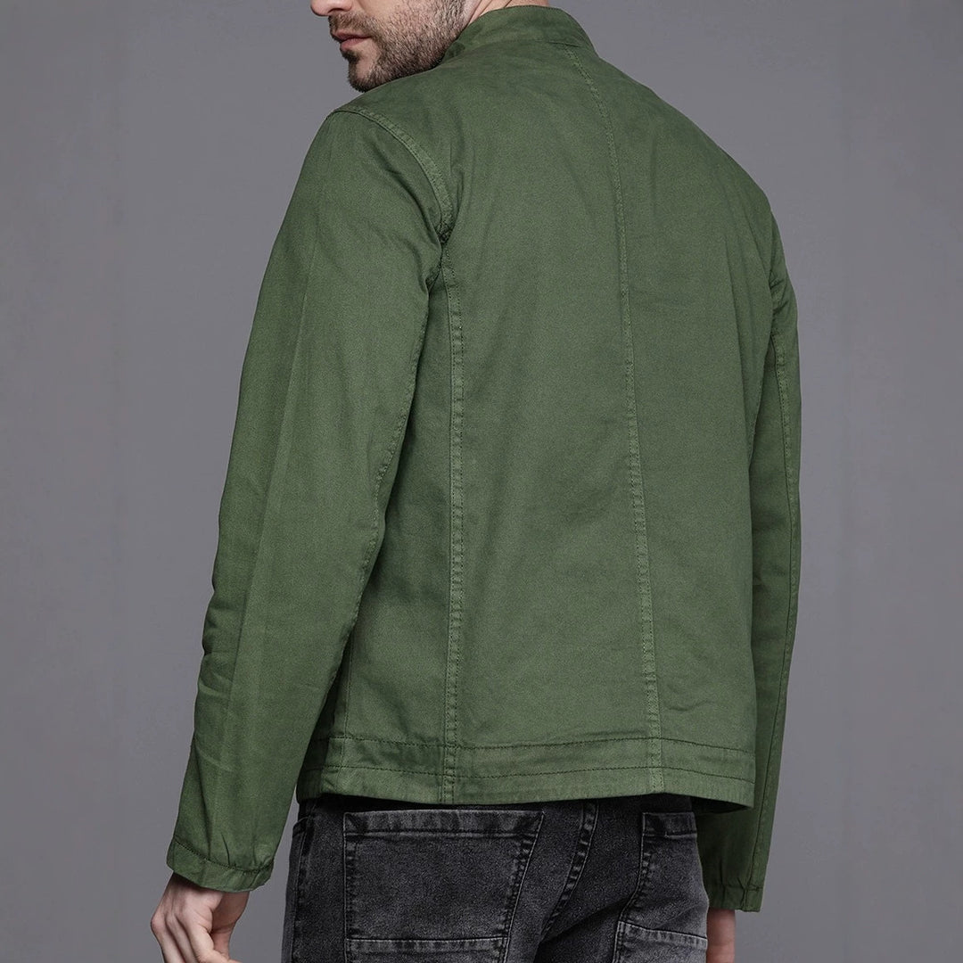 Men's Fashion Transitional Jacket with Zipper and Pockets