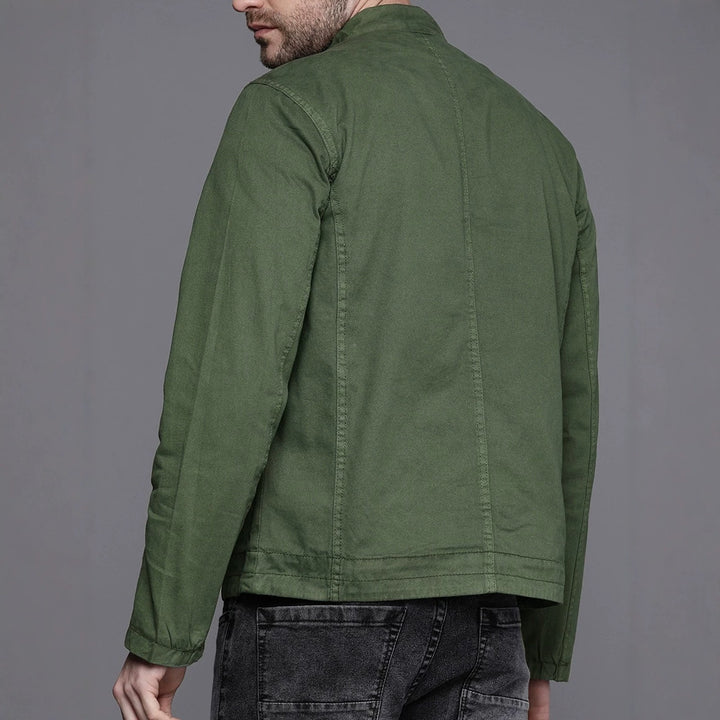 Men's Fashion Transitional Jacket with Zipper and Pockets