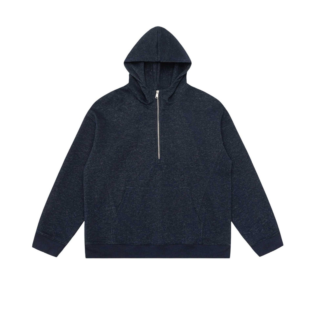 Unisex hoodie half-zip sweatshirt in oversized fit with kangaroo pocket Mune Fashion