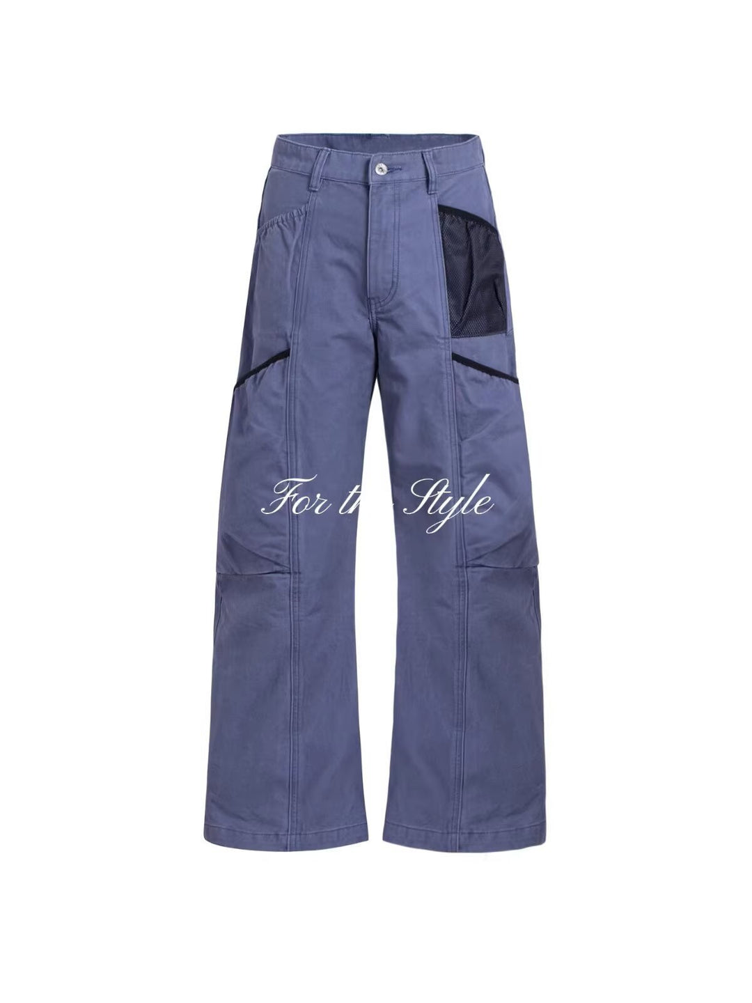 Women Utility Cargo Pants with Wide Leg, Multiple Pockets & Mesh Insert Mune Fashion
