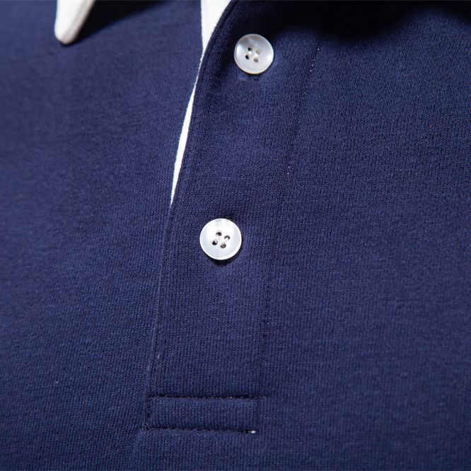 Men's elegant long sleeve polo shirt with contrast collar Mune Fashion