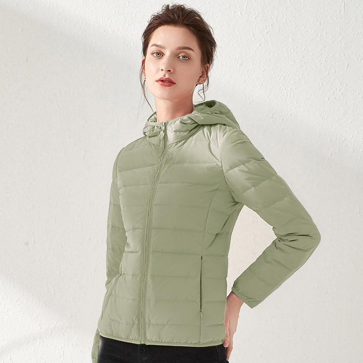 Women's Tailored Ultralight Padded Jacket with Stand-Up Collar and Slim Silhouette Mune Fashion