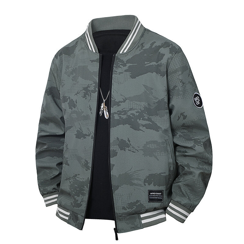 Men's Sporty Bomber Jacket with Contrasting Details Mune Fashion