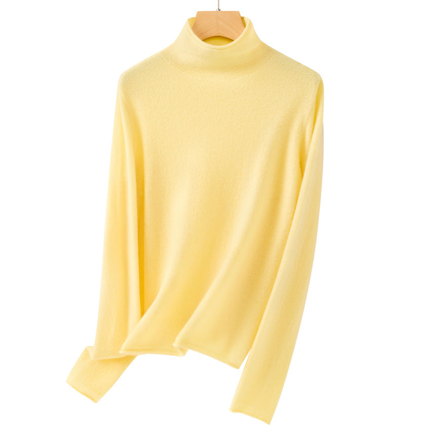 Ladies fine turtleneck sweater made of ultra-light fine knit with a slim silhouette Mune Fashion