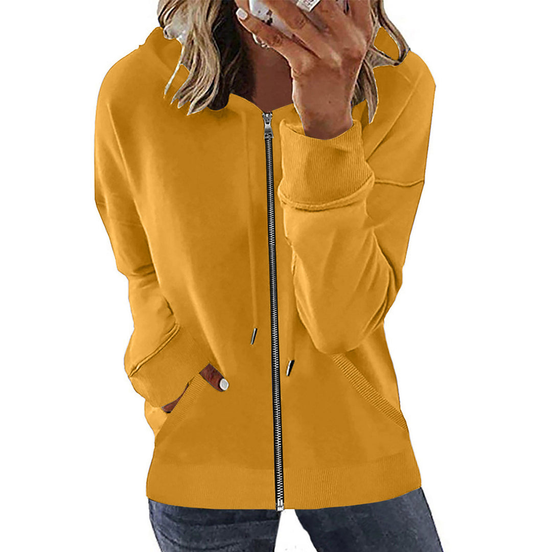 Women's hooded jacket with full zipper, kangaroo pockets and elastic cuffs Mune Fashion