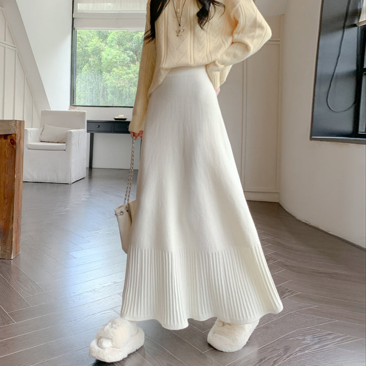 Ladies Elegant Pleated Maxi Skirt Mune Fashion