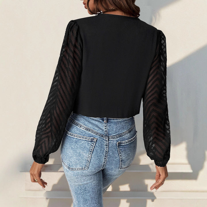 Ladies Elegant Body with Transparent Sleeves Mune Fashion