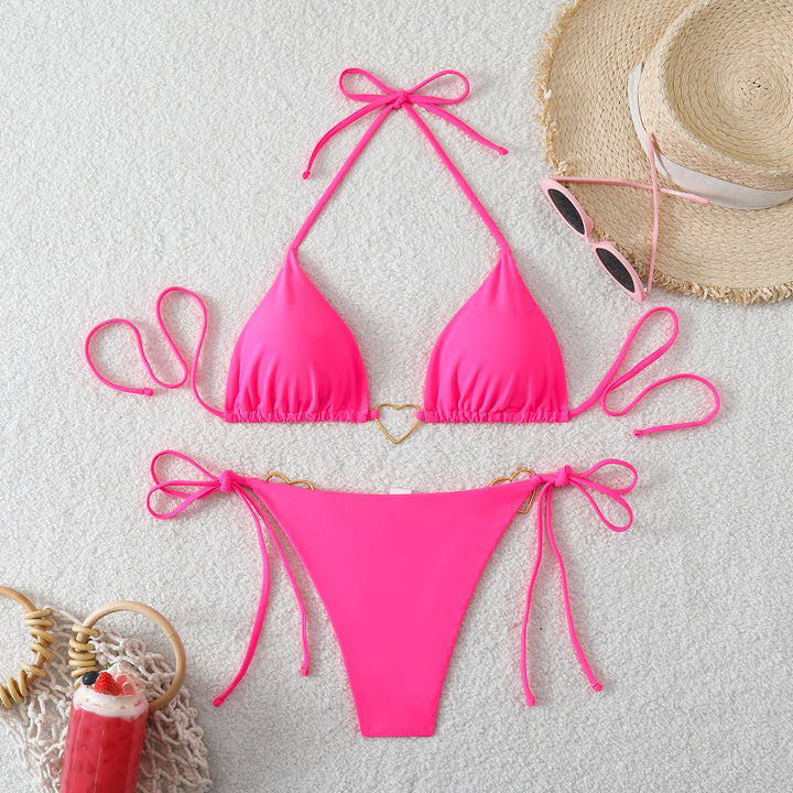 Women's triangle bikini with fashionable heart accents Mune Fashion