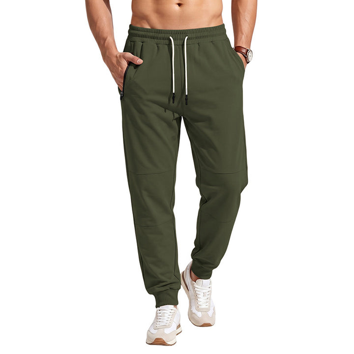 Men's Slim-Fit Jogging Pants with Drawstring, Zipper Pockets and Ribbed Cuffs Mune Fashion