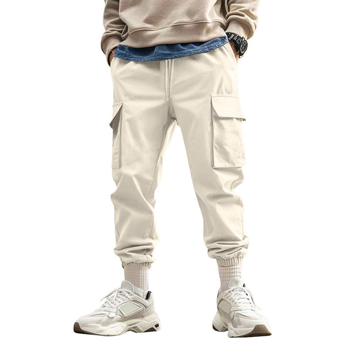 Men's Tapered Cargo Joggers with Drawstring, Patch Flap Pockets and Elastic Cuffs Mune Fashion