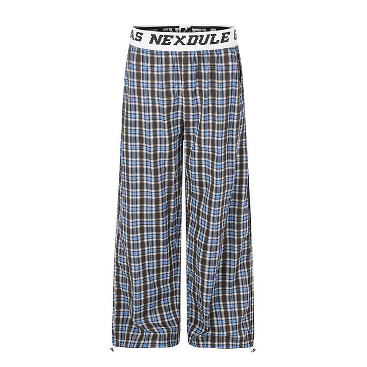 Women's Wide Palazzo Lounge Pants with Elastic Logo Waistband and Adjustable Hem Mune Fashion