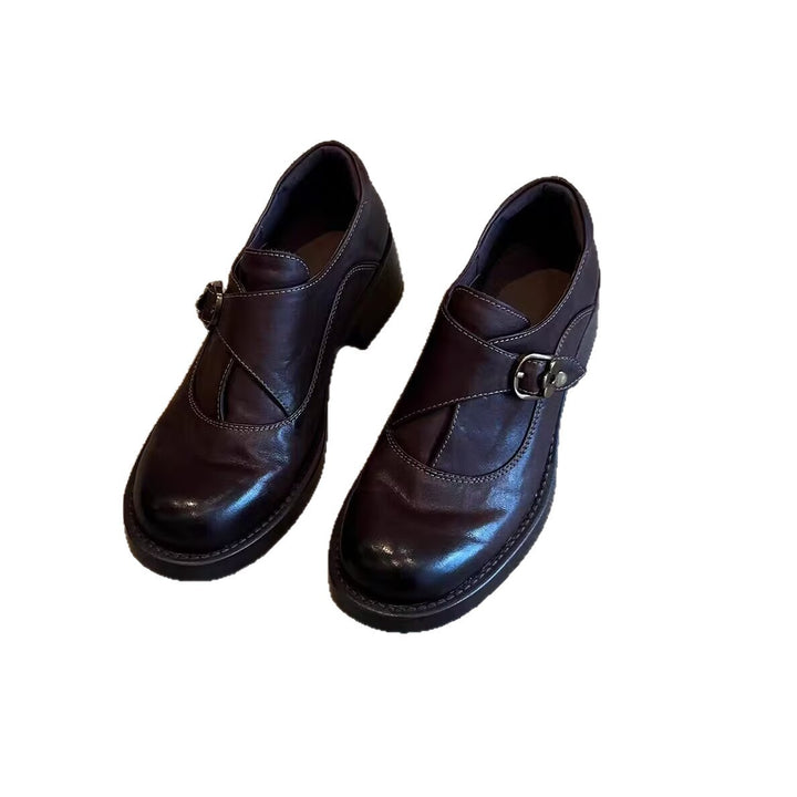 Ladies Elegant Ballerinas with Decorative Buckle Mune Fashion