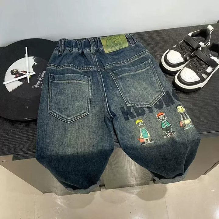 Unisex comfortable and casual denim pants with elastic waistband Mune Fashion
