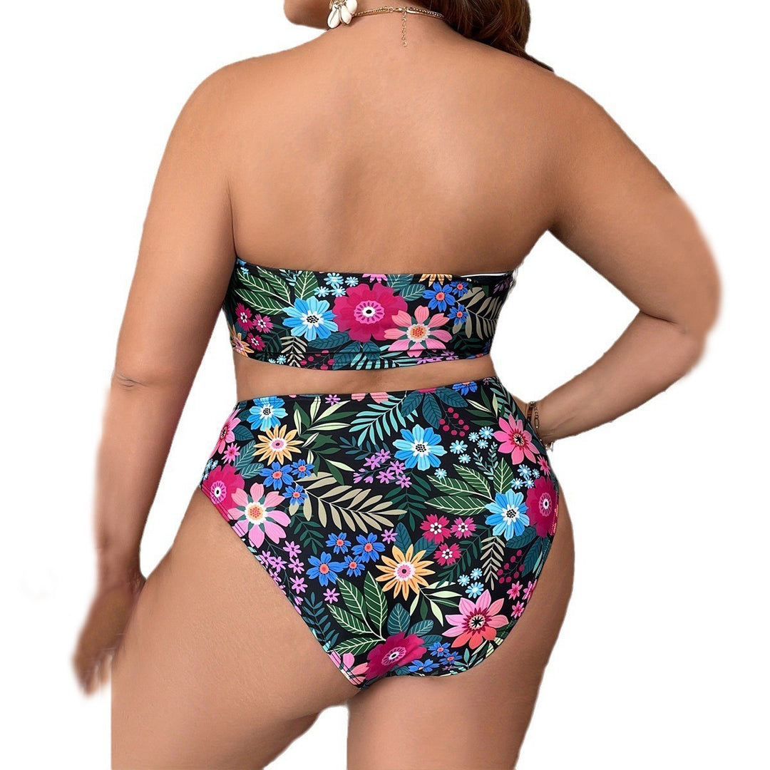 Women's bandeau bikini with floral design and high-waisted cut Mune Fashion