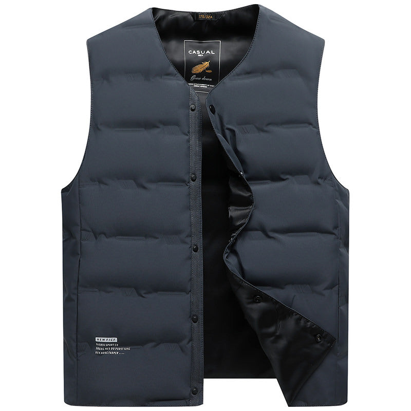 Men's lightweight padded thermal vest with snap-button closure and V-neck Mune Fashion