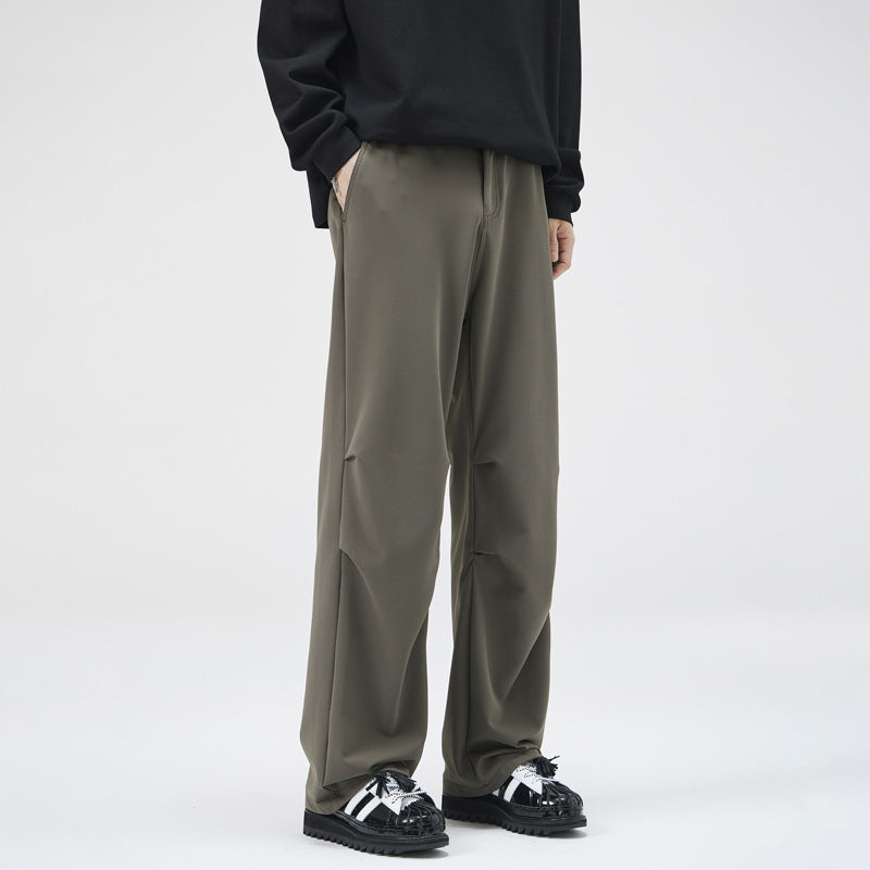 Men's Relaxed-Fit Technical Trousers with Straight Leg, Elastic Waistband and Technical Details Mune Fashion