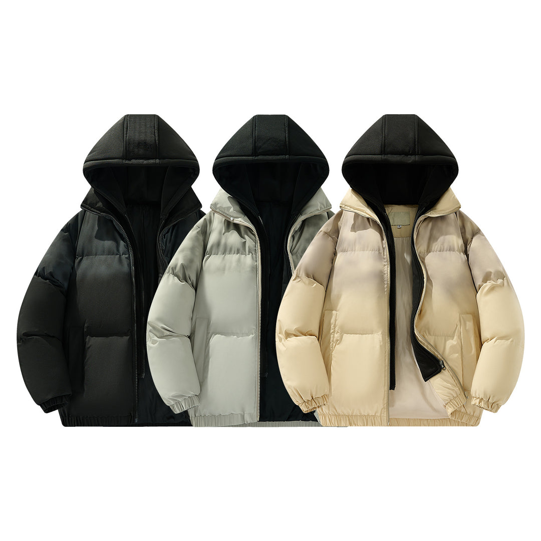 Herren Gefütterte Oversize-Steppjacke mit abnehmbarem Kapuzen‑Einsatz und Farbverlauf Mune Fashion