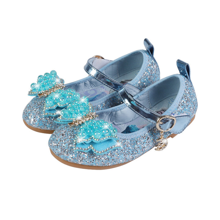 Girls Glittering Ballerinas with Bow Applications Mune Fashion