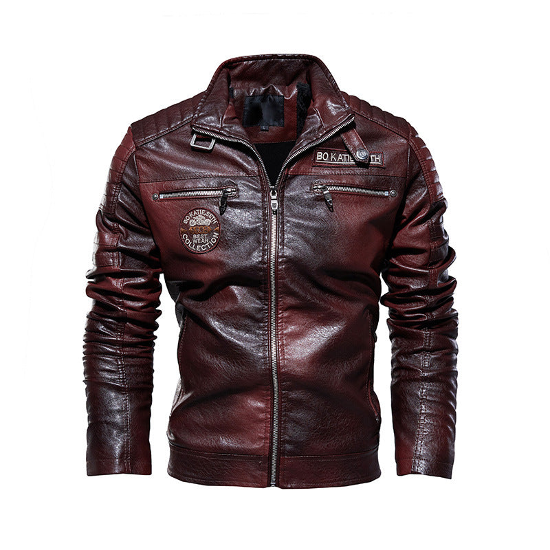 Men's leather jacket with multiple pockets Mune Fashion