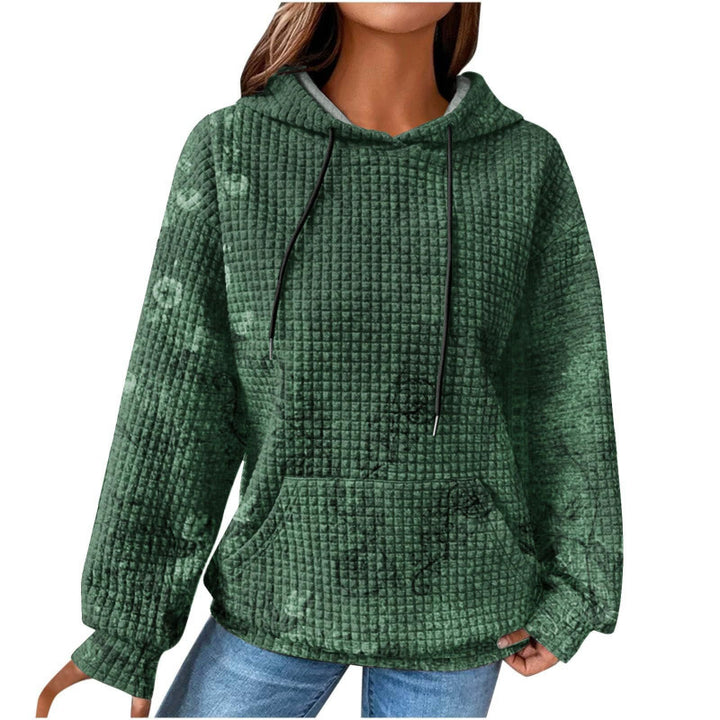 Women’s Fashionable Hooded Sweater in Checkered Design Mune Fashion
