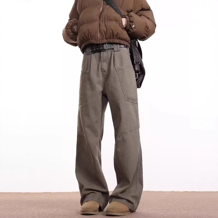 Women's Wide-Cut High-Waist Cargo Pants Mune Fashion