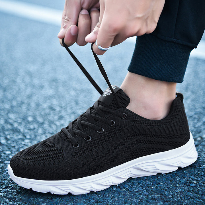 Men's seamless knit leisure shoe with flexible wave sole Mune Fashion