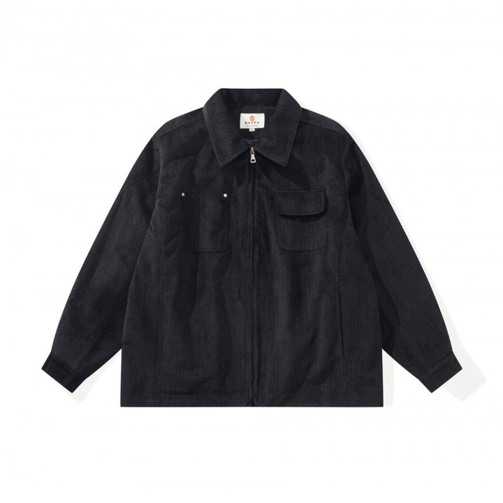 Unisex Boxy Overshirt Jacket made of fine cord structure with breast pockets and concealed zipper Mune Fashion