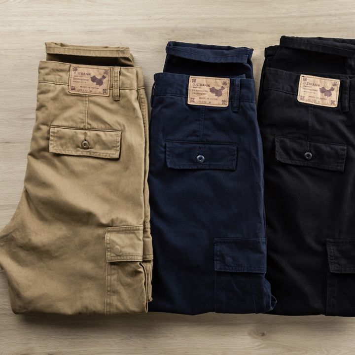 Men's cargo pants with tapered fit, utility pockets, and reinforced seams Mune Fashion