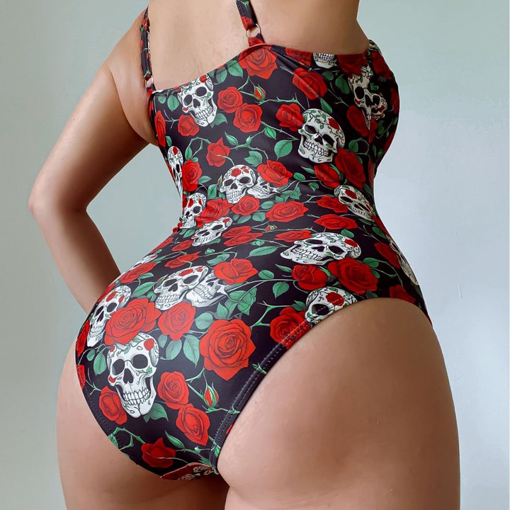 Ladies' one-piece swimsuit with attractive cut and floral elements Mune Fashion