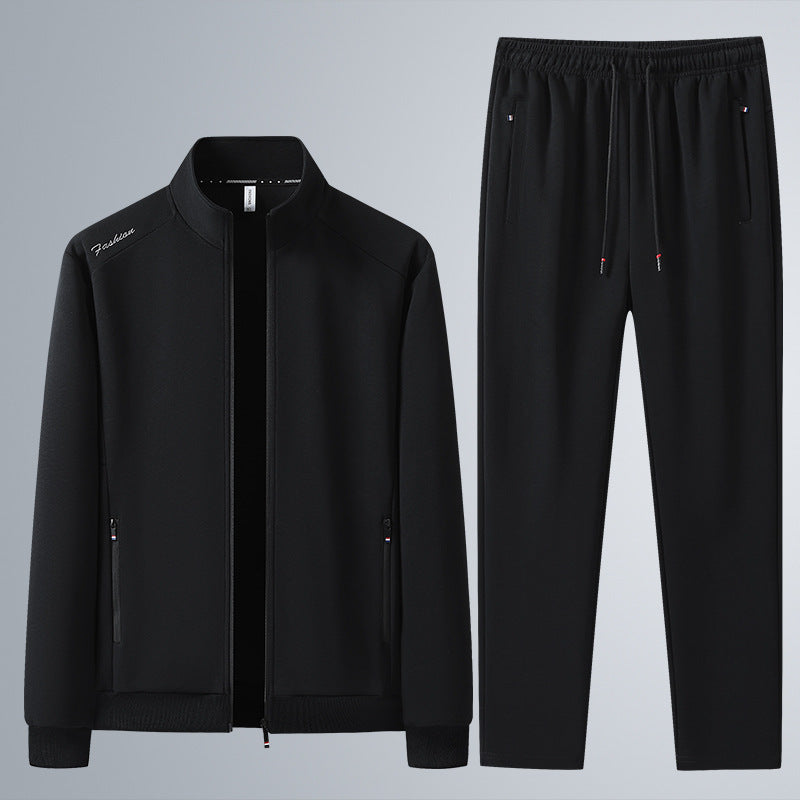 Men's Two-Piece Sports Lounge Set with Stand Collar, Concealed Zipper & Drawstring Mune Fashion