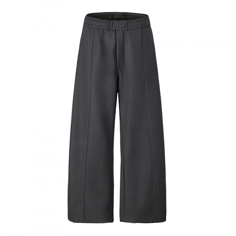 Women's Elegant Culotte Pants with Wide Leg, Crease and Elastic Comfort Waistband Mune Fashion