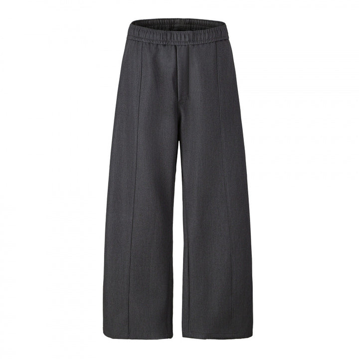 Women's Elegant Culotte Pants with Wide Leg, Crease and Elastic Comfort Waistband Mune Fashion