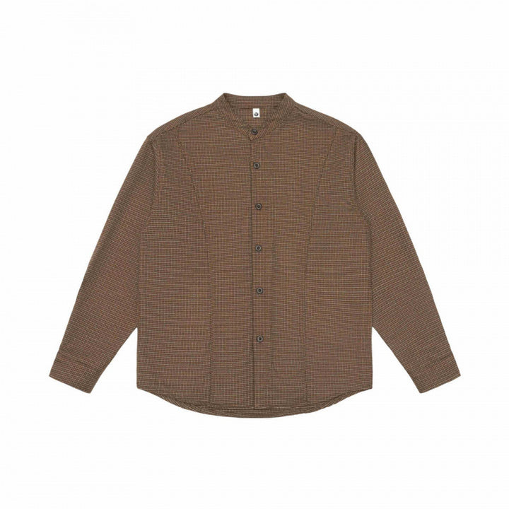 Men's overshirt jacket with stand-up collar, houndstooth pattern and rounded hem Mune Fashion