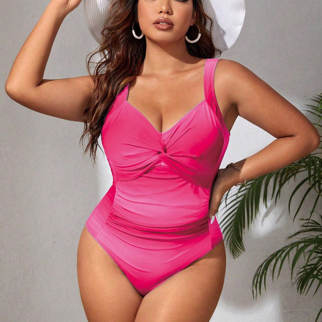 Ladies' one-piece swimsuit with fashionable wrap design Mune Fashion