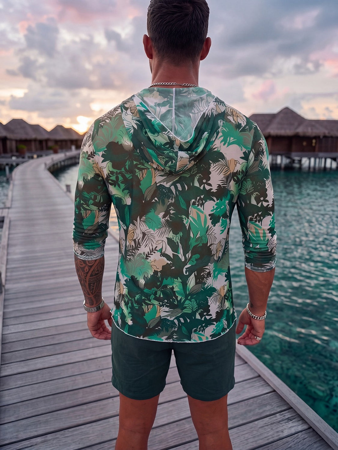 Men's Long Sleeve Shirt with Floral Pattern Mune Fashion