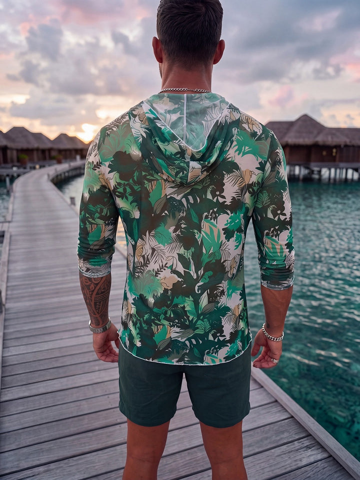 Men's Long Sleeve Shirt with Floral Pattern Mune Fashion