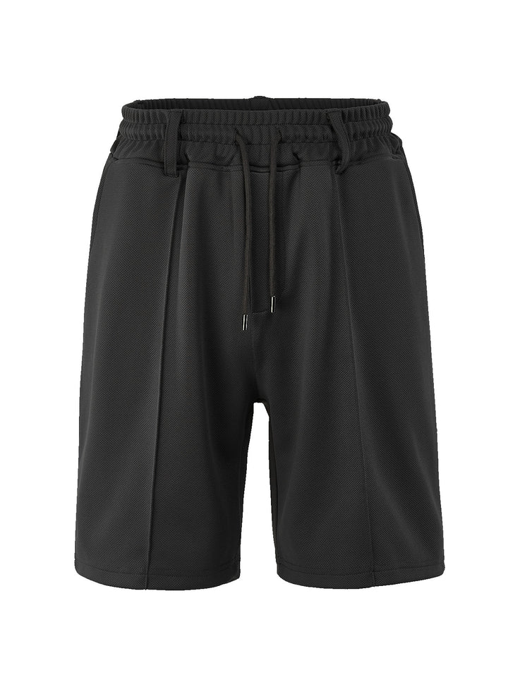 Men's knee-length sports shorts with mesh structure, elastic drawstring, and belt loops Mune Fashion