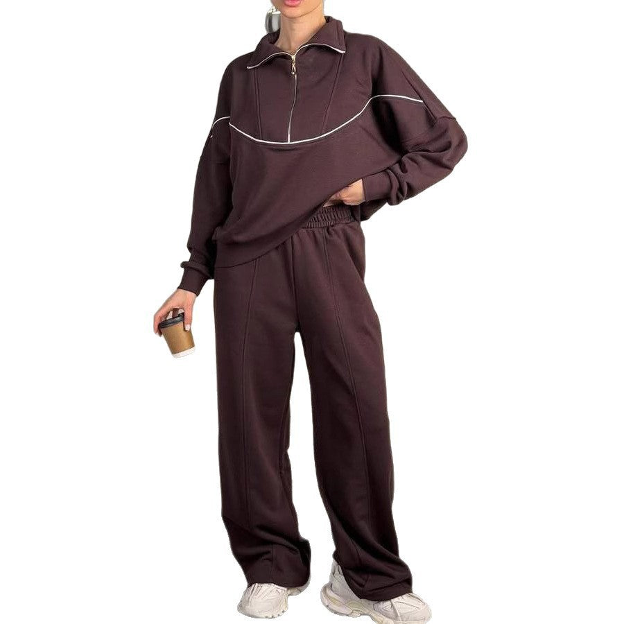 Ladies sporty sweater and wide jogging pants set Mune Fashion
